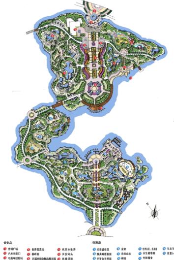 2自建园区规划平面图;; 锦州世博园平面图; 西安世园会平面图