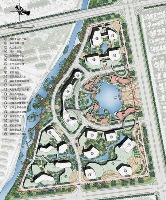 浙江海宁市总部经济地块建筑方案概念性设计-