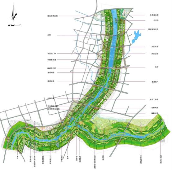 麻城两河四岸绿化景观带概念性规划2012